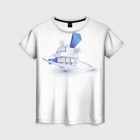 Женская футболка 3D с принтом Интернет-эпоха в Екатеринбурге, 100% полиэфир ( синтетическое хлопкоподобное полотно) | прямой крой, круглый вырез горловины, длина до линии бедер | быстрая связь | глобальная деревня | клавиатура | сокращение расстояний | технологии