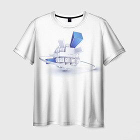 Мужская футболка 3D с принтом Интернет-эпоха в Екатеринбурге, 100% полиэфир | прямой крой, круглый вырез горловины, длина до линии бедер | быстрая связь | глобальная деревня | клавиатура | сокращение расстояний | технологии