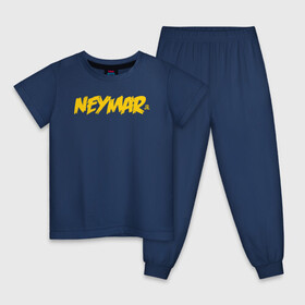 Детская пижама хлопок с принтом Neymar Jr logo в Екатеринбурге, 100% хлопок |  брюки и футболка прямого кроя, без карманов, на брюках мягкая резинка на поясе и по низу штанин
 | Тематика изображения на принте: brazil | champions | fifa | junior | neymar | neymar jr | paris saint germain | psg | uefa | бразилия | джуниор | младший | наймар | неймар | пари сен жермен | петух | псж | сборная бразилии | уефа | фифа | футбик | футбол 