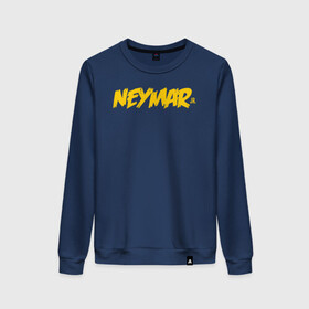 Женский свитшот хлопок с принтом Neymar Jr logo в Екатеринбурге, 100% хлопок | прямой крой, круглый вырез, на манжетах и по низу широкая трикотажная резинка  | brazil | champions | fifa | junior | neymar | neymar jr | paris saint germain | psg | uefa | бразилия | джуниор | младший | наймар | неймар | пари сен жермен | петух | псж | сборная бразилии | уефа | фифа | футбик | футбол 