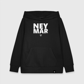 Детская толстовка хлопок с принтом Neymar Jr white logo в Екатеринбурге, 100% хлопок | Круглый горловой вырез, эластичные манжеты, пояс, капюшен | Тематика изображения на принте: brazil | champions | fifa | junior | neymar | neymar jr | paris saint germain | psg | uefa | бразилия | джуниор | младший | наймар | неймар | пари сен жермен | петух | псж | сборная бразилии | уефа | фифа | футбик | футбол 