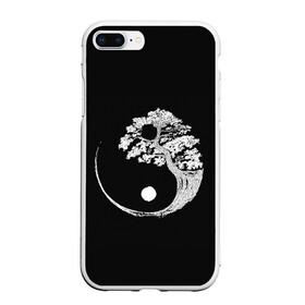 Чехол для iPhone 7Plus/8 Plus матовый с принтом Yin and Yang. Bonsai Tree в Екатеринбурге, Силикон | Область печати: задняя сторона чехла, без боковых панелей | black | bonsai | buddhism | dualism | esotericism | evil | good | japan | negative | philosophy | positive | tree | white | yang | yin | zen | белое | бонсай | буддизм | дерево | дзен | добро | древо | дуализм | зло | инь | негатив | позитив | философия |