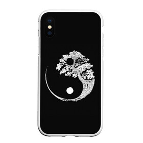 Чехол для iPhone XS Max матовый с принтом Yin and Yang. Bonsai Tree в Екатеринбурге, Силикон | Область печати: задняя сторона чехла, без боковых панелей | black | bonsai | buddhism | dualism | esotericism | evil | good | japan | negative | philosophy | positive | tree | white | yang | yin | zen | белое | бонсай | буддизм | дерево | дзен | добро | древо | дуализм | зло | инь | негатив | позитив | философия |