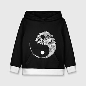 Детская толстовка 3D с принтом Yin and Yang. Bonsai Tree в Екатеринбурге, 100% полиэстер | двухслойный капюшон со шнурком для регулировки, мягкие манжеты на рукавах и по низу толстовки, спереди карман-кенгуру с мягким внутренним слоем | black | bonsai | buddhism | dualism | esotericism | evil | good | japan | negative | philosophy | positive | tree | white | yang | yin | zen | белое | бонсай | буддизм | дерево | дзен | добро | древо | дуализм | зло | инь | негатив | позитив | философия |