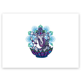 Поздравительная открытка с принтом Будда слон в Екатеринбурге, 100% бумага | плотность бумаги 280 г/м2, матовая, на обратной стороне линовка и место для марки
 | будда | будды | буды | медитация | мир | радужные | руки | слон | слон будды | слоны | спокойствие | топор | туристам | хипи | хобот | хоппи | цветы