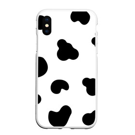 Чехол для iPhone XS Max матовый с принтом Cow print в Екатеринбурге, Силикон | Область печати: задняя сторона чехла, без боковых панелей | cow | summertime | корова | лето | минимализм