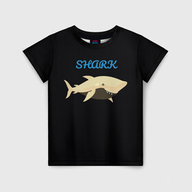 Детская футболка 3D с принтом Shark в Екатеринбурге, 100% гипоаллергенный полиэфир | прямой крой, круглый вырез горловины, длина до линии бедер, чуть спущенное плечо, ткань немного тянется | shark | акула | морские жители | подводный мир | рыбы