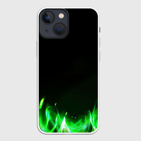 Чехол для iPhone 13 mini с принтом Зеленый огонь в Екатеринбурге,  |  | 3d | 3д | sport | абстракция | линии | паттерн | соты | спортивный стиль | текстуры