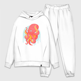 Мужской костюм хлопок OVERSIZE с принтом Осьминог в Екатеринбурге,  |  | cute | octopus | милый | осьминог | осьминожка | тентакли