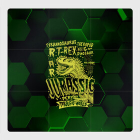 Магнитный плакат 3Х3 с принтом T-rex Jurassic Динозавр в Екатеринбурге, Полимерный материал с магнитным слоем | 9 деталей размером 9*9 см | Тематика изображения на принте: dino | rex | roar | t rex | дино | динозавр | динозавры