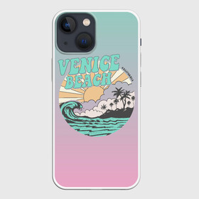 Чехол для iPhone 13 mini с принтом VENICE BEACH в Екатеринбурге,  |  | venice | восход | закат | море | небо | отдых | пальмы | пляж | природа | солнце