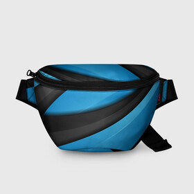 Поясная сумка 3D с принтом Blue Sport Style в Екатеринбурге, 100% полиэстер | плотная ткань, ремень с регулируемой длиной, внутри несколько карманов для мелочей, основное отделение и карман с обратной стороны сумки застегиваются на молнию | 3d | 3д | sport | абстракция | линии | паттерн | соты | спортивный стиль | текстуры