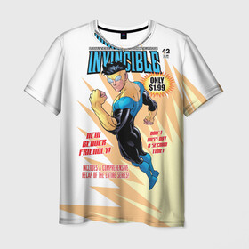 Мужская футболка 3D с принтом НЕУЯЗВИМЫЙ | INVINCIBLE в Екатеринбурге, 100% полиэфир | прямой крой, круглый вырез горловины, длина до линии бедер | comics | damien darkblood | invincible | дэмиен даркблад | комикс | комиксы | мультсериал | непобедимый | неуязвимый