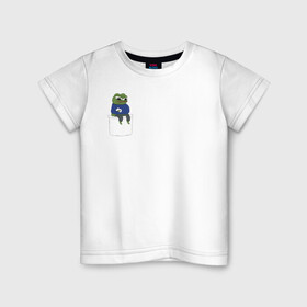 Детская футболка хлопок с принтом Pepe Thinking room в Екатеринбурге, 100% хлопок | круглый вырез горловины, полуприлегающий силуэт, длина до линии бедер | Тематика изображения на принте: kekw | mem | pepe | smile | smiles | twitch | мемы | пепе | рофлан | смайл | смайлы | твитч