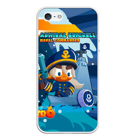 Чехол для iPhone 5/5S матовый с принтом BTD6 Admiral Brickell в Екатеринбурге, Силикон | Область печати: задняя сторона чехла, без боковых панелей | адмирал брикелл | башня | водный | герой | мина | шар