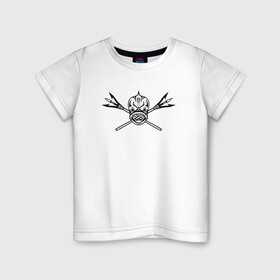 Детская футболка хлопок с принтом Пиранья в Екатеринбурге, 100% хлопок | круглый вырез горловины, полуприлегающий силуэт, длина до линии бедер | fish | piranha | живность | морская | пиранья | рыба | тату | татуировка | черная