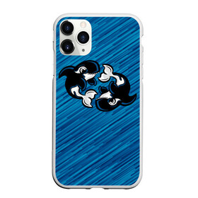 Чехол для iPhone 11 Pro матовый с принтом Две косатки в Екатеринбурге, Силикон |  | whale | кит | косатка | косатки | на синем | с косатками