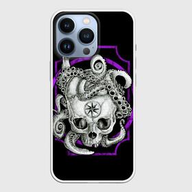 Чехол для iPhone 13 Pro с принтом Череп и Осьминог в Екатеринбурге,  |  | beast | head | kraken | neon | octopus | skulls | star | букет | голова | животные | звезда | зверь | зубы | кости | кракен | краска | мозги | неоновый | октопус | осьминог | полосы | скелет | текстура | точки | узор | хо | цветы