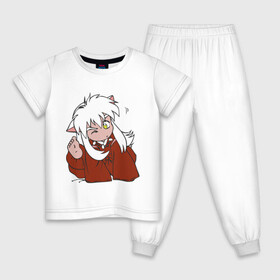 Детская пижама хлопок с принтом Chibi Inuyasha в Екатеринбурге, 100% хлопок |  брюки и футболка прямого кроя, без карманов, на брюках мягкая резинка на поясе и по низу штанин
 | anime | chibi | inuyasha | kitsune | youkai | аниме | ёкай | инуяша | кицуне | чиби