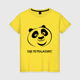 Женская футболка хлопок с принтом ПАНДА ПО в Екатеринбурге, 100% хлопок | прямой крой, круглый вырез горловины, длина до линии бедер, слегка спущенное плечо | кун фу панда | кунг фу панда | мульт персонаж. | панда | панда по