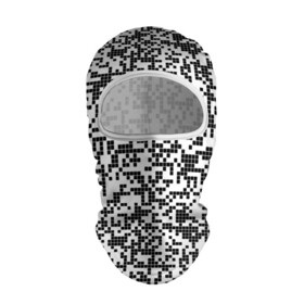 Балаклава 3D с принтом Пиксельный Узор в Екатеринбурге, 100% полиэстер, ткань с особыми свойствами — Activecool | плотность 150–180 г/м2; хорошо тянется, но при этом сохраняет форму. Закрывает шею, вокруг отверстия для глаз кайма. Единый размер | blackwhite | pixels | пиксели | узор | чернобелый