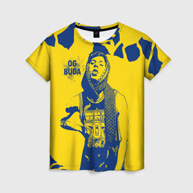 Женская футболка 3D с принтом OG Buda в Екатеринбурге, 100% полиэфир ( синтетическое хлопкоподобное полотно) | прямой крой, круглый вырез горловины, длина до линии бедер | og buda | rap | буда | григорий ляхов | музыка | ог буда | певец | русский рэп | рэп | рэпер