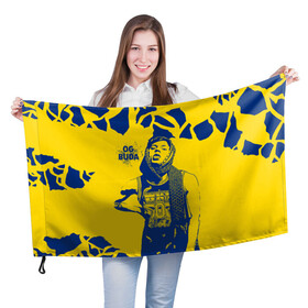 Флаг 3D с принтом OG Buda в Екатеринбурге, 100% полиэстер | плотность ткани — 95 г/м2, размер — 67 х 109 см. Принт наносится с одной стороны | og buda | rap | буда | григорий ляхов | музыка | ог буда | певец | русский рэп | рэп | рэпер