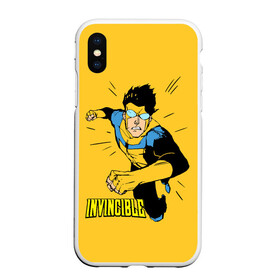 Чехол для iPhone XS Max матовый с принтом Неуязвимый Invincible в Екатеринбурге, Силикон | Область печати: задняя сторона чехла, без боковых панелей | Тематика изображения на принте: boy | cartoon | damien darkblood | hero | invincible | superhero | герой | марк грейсон | мультик | мультсериал | непобедимый | неуязвимый | персонаж | супергерой