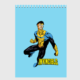 Скетчбук с принтом Invincible Неуязвимый в Екатеринбурге, 100% бумага
 | 48 листов, плотность листов — 100 г/м2, плотность картонной обложки — 250 г/м2. Листы скреплены сверху удобной пружинной спиралью | boy | cartoon | damien darkblood | hero | invincible | superhero | герой | марк грейсон | мультик | мультсериал | непобедимый | неуязвимый | персонаж | супергерой
