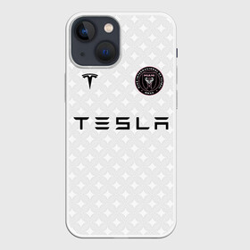 Чехол для iPhone 13 mini с принтом INTER MIAMI FC TESLA KIT в Екатеринбурге,  |  | championship | fc | football | footer | inter miami | soccer | socker | sport | европейская лига | майами | одежда | спорт | спортивный | униформа | футбол | футбольный клуб | чемпионат