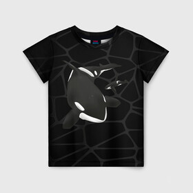 Детская футболка 3D с принтом Косатки в Екатеринбурге, 100% гипоаллергенный полиэфир | прямой крой, круглый вырез горловины, длина до линии бедер, чуть спущенное плечо, ткань немного тянется | whale | кит | косатка | косатки | морские