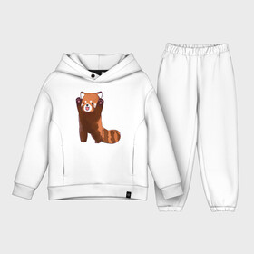 Детский костюм хлопок Oversize с принтом Нападение милой панды в Екатеринбурге,  |  | арт | красная панда | красный медвежонок | медведь | медвежонок | панда | рисунок | рыжая панда