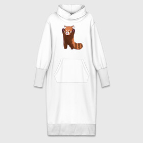 Платье удлиненное хлопок с принтом Нападение милой панды в Екатеринбурге,  |  | арт | красная панда | красный медвежонок | медведь | медвежонок | панда | рисунок | рыжая панда