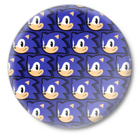 Значок с принтом Sonic pattern в Екатеринбурге,  металл | круглая форма, металлическая застежка в виде булавки | sonic | доктор эггман | ёж | ёж шедоу | ехидна наклз | майлз прауэр | соник | тейлз | эми роуз