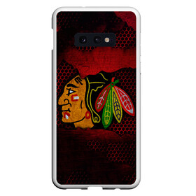 Чехол для Samsung S10E с принтом CHICAGO NHL в Екатеринбурге, Силикон | Область печати: задняя сторона чехла, без боковых панелей | blackhawks | chicago | iron | logo | nhl | red | sport | usa | блэкхоукс | железо | логотип | нхл | сетка | спорт | сша | хоккей | чикаго