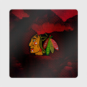 Магнит виниловый Квадрат с принтом CHICAGO NHL в Екатеринбурге, полимерный материал с магнитным слоем | размер 9*9 см, закругленные углы | Тематика изображения на принте: blackhawks | chicago | iron | logo | nhl | red | sport | usa | блэкхоукс | железо | логотип | нхл | сетка | спорт | сша | хоккей | чикаго