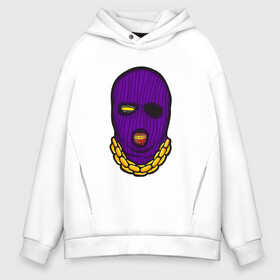 Мужское худи Oversize хлопок с принтом DaBaby Purple Mask в Екатеринбурге, френч-терри — 70% хлопок, 30% полиэстер. Мягкий теплый начес внутри —100% хлопок | боковые карманы, эластичные манжеты и нижняя кромка, капюшон на магнитной кнопке | gangster | golden | mask | music | rappers