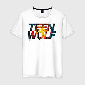 Мужская футболка хлопок с принтом Teen Wolf в Екатеринбурге, 100% хлопок | прямой крой, круглый вырез горловины, длина до линии бедер, слегка спущенное плечо. | alpha | beta | derek | derek hale | omega | scott | scott mccall | serial | stiles | stiles stilinski | teen wolf | wolf | бета | волк | волки | волчонок | дерек | дерек хейл | оборотень | оборотни | ольфа | омега | сериал | скотт | скотт макколл | стайлз