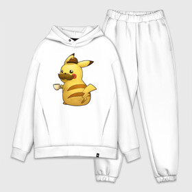 Мужской костюм хлопок OVERSIZE с принтом Пикачу детектив в Екатеринбурге,  |  | anime | picachu | pikachu | аниме | милый | пика | пикачу | покебол | покемон