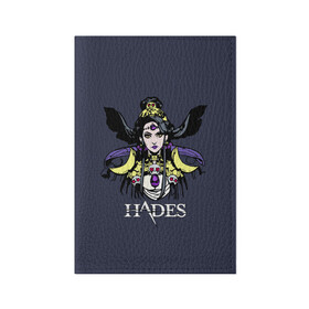 Обложка для паспорта матовая кожа с принтом Hades в Екатеринбурге, натуральная матовая кожа | размер 19,3 х 13,7 см; прозрачные пластиковые крепления | Тематика изображения на принте: hades | zagreus | zagrey | богиня ночи | древняя греция | загрей | логотипы игр | мифология | никта | олимп | персонажи игр | хадес | хадис | хейдес | хейдс