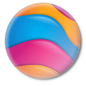 Значок с принтом Candy rainbow в Екатеринбурге,  металл | круглая форма, металлическая застежка в виде булавки | 3d | 3д | sport | абстракция | линии | паттерн | соты | спортивный стиль | текстуры