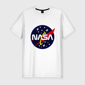 Мужская футболка хлопок Slim с принтом Space NASA в Екатеринбурге, 92% хлопок, 8% лайкра | приталенный силуэт, круглый вырез ворота, длина до линии бедра, короткий рукав | mars | moon | nasa | астероид | астронавт | астрономия | вселенная | гагарин | галактика | земля | илон | комета | космонавт | космос | луна | марс | маск | наса | небо | нло | планета | полёт | пришелец | ракета