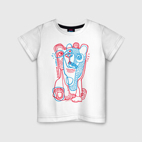 Детская футболка хлопок с принтом bipolar bear в Екатеринбурге, 100% хлопок | круглый вырез горловины, полуприлегающий силуэт, длина до линии бедер | Тематика изображения на принте: acid | bears | glitch | illusion | pole | иллюзия | кислота | медведи | полюс