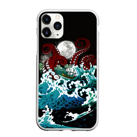 Чехол для iPhone 11 Pro Max матовый с принтом Корабль на Волнах | Кракен в Екатеринбурге, Силикон |  | animal | beast | kraken | monster | moon | ocean | octopus | sea | ship | water | waves | вода | волны | животные | звери | корабль | кракен | луна | монстр | море | океан | осьминог | рыбы | щупальца
