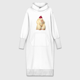 Платье удлиненное хлопок с принтом Кремовая Горилла в Екатеринбурге,  |  | gorilla | ice cream | горилла | животные | крем