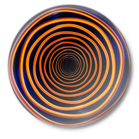 Значок с принтом Круги неоновые в Екатеринбурге,  металл | круглая форма, металлическая застежка в виде булавки | геометрия | дыра | круги | круги неоновые | неон | неоновый круги | неончик | полосы | черная дыра
