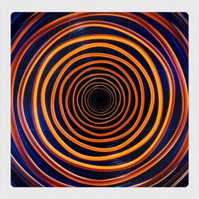 Магнитный плакат 3Х3 с принтом Круги неоновые в Екатеринбурге, Полимерный материал с магнитным слоем | 9 деталей размером 9*9 см | геометрия | дыра | круги | круги неоновые | неон | неоновый круги | неончик | полосы | черная дыра