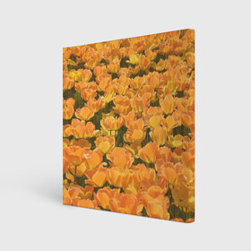 Холст квадратный с принтом оранжевые розы в Екатеринбурге, 100% ПВХ |  | оранжевые розы | цветы