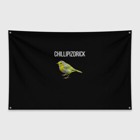 Флаг-баннер с принтом CHILLIPIZDRICK в Екатеринбурге, 100% полиэстер | размер 67 х 109 см, плотность ткани — 95 г/м2; по краям флага есть четыре люверса для крепления | chill | птица | фразы | чил