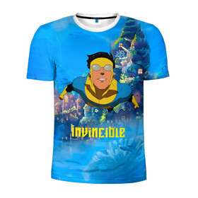 Мужская футболка 3D спортивная с принтом Марк Грэйсон Неуязвимый в Екатеринбурге, 100% полиэстер с улучшенными характеристиками | приталенный силуэт, круглая горловина, широкие плечи, сужается к линии бедра | damien darkblood | invincible | superman | марк грэйсон | мультсериал | неуязвимый | супергерой